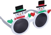 Kerst zonnebril Snowman - Multicolor - Kunststof - 16 x 7 cm