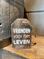 Huisje hanger met tekst vrienden voor het leven / cadeau / vriendschap / label