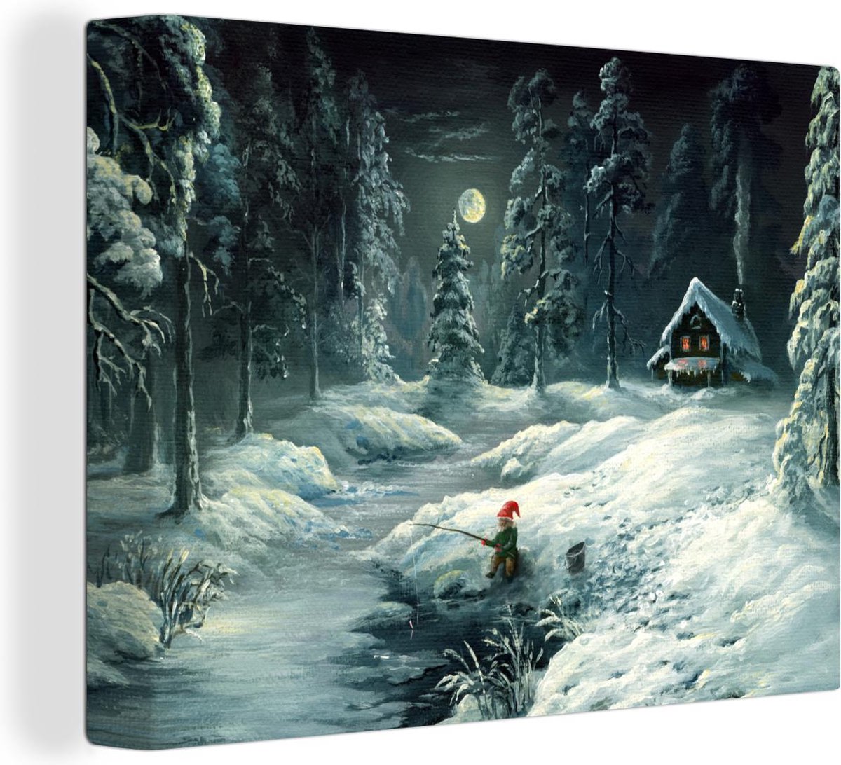 Décoration Murale Vintage Arbre De Noël, Paysage Enneigé, Peinture Sur