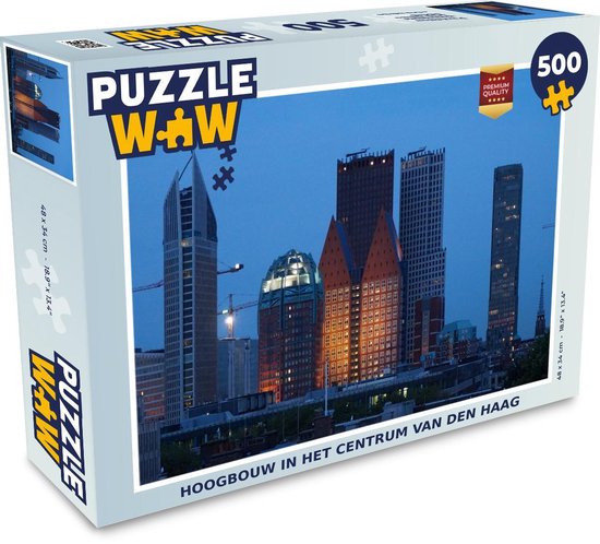 Puzzel Den Haag - Wolkenkrabber - Nacht - Legpuzzel - Puzzel 500 stukjes |  bol.com