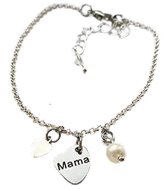 Moeder  armband Love - pareltje - Kerstcadeau mama – zwangerschap geschenk – Hart armband - Cadeau voor Vrouw - Moeder - Sinterklaas - Kerst – Geschenk kerstmis – Armband Hartje –