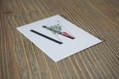 letter W op kaart 6x8cm voor naamslinger