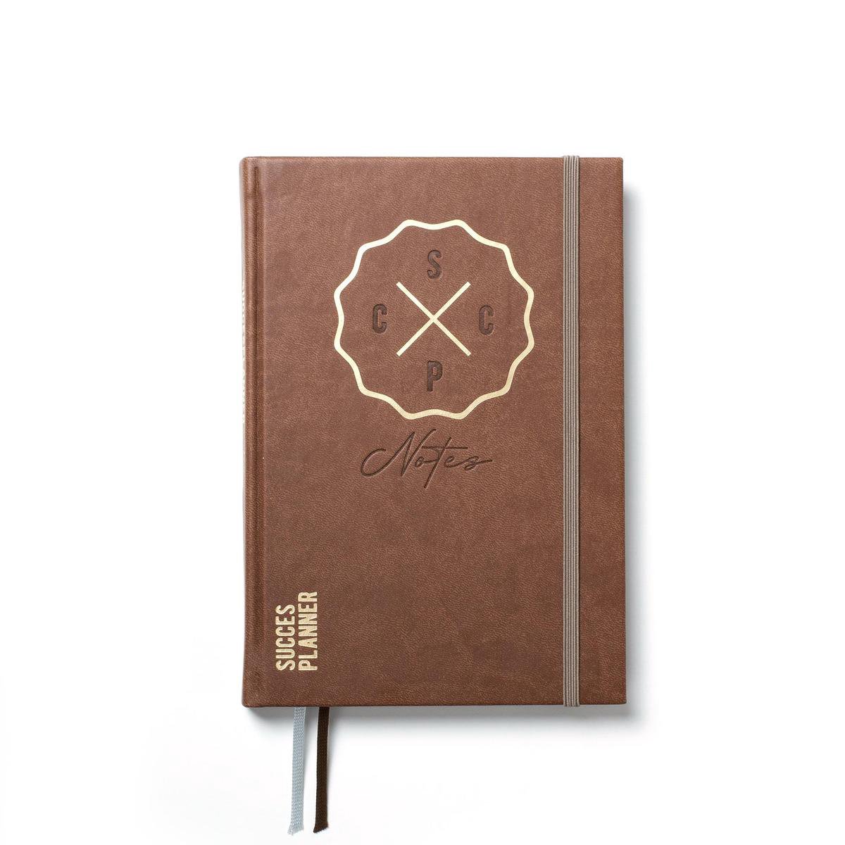 SuccesPlanner Notes - Notitieboek multifunctioneel - met puntjes/dots -paginanummers - dikker papier + kader om je agenda te koppelen - Chocoladekleur
