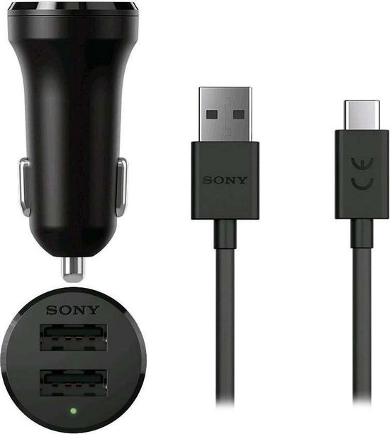 Sony Dual USB Car Charger 4.8A Zwart
