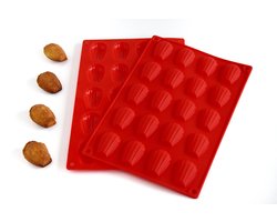 Moule de cuisson Madeleine en Siliconen - Antiadhésif - 20 Mini Madeleines - Moule à pâtisserie - Pliable - Madeleine - Siliconen - Écoénergétique - Madeleines - Réutilisable - Cuisson