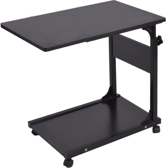 vervolging Station Zeep HN® Laptop bijzettafel zwart op wielen XL | Bijzet tafel in hoogte  verstelbaar metaal... | bol.com
