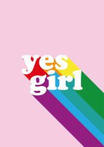 Poster Yes Girl| Poster roze | kleurrijk |  Poster Quote | wanddecoratie