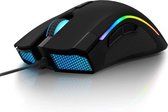 Elementkey IMX10 - RGB Gaming muis met 24.000 DPI - 7 programmeerbare knoppen met software – Bedrade Ergonomische Muis - Zwart