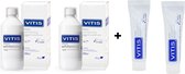 2x Vitis Whitening Mondspoelmiddel + 2x Vitis Whitening Tandpasta - Voordeelpakket