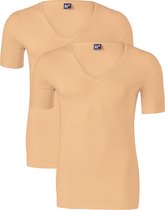 Alan Red Stretch T-shirts diepe V-hals (2-pack) No Neck - beige -  Maat: XL