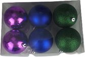 Kerstballen - Multicolor - Groot - Set van 6