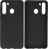Bestcases Color Telefoonhoesje - Backcover Hoesje - Siliconen Case Back Cover voor Samsung Galaxy A21 - Zwart