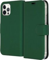 iPhone 12 Pro / 12 Hoesje Met Pasjeshouder - Accezz Wallet Softcase Bookcase - Groen