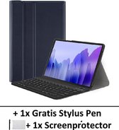 Bluetooth QWERTY Toetsenbordhoes - Geschikt voor Samsung Galaxy Tab A7 10.4 Inch - Donkerblauw