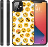 Telefoon Hoesje Super als Cadeautjes voor Meisjes Geschikt voor iPhone12 Mini Backcover Soft Siliconen Hoesje met Zwarte rand Emoji