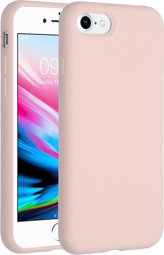 iPhone 7 hoesje roze - iPhone 8 hoesje roze - Apple iPhone se 2020 hoesje roze siliconen case hoes cover - 1x iPhone 7/8/se 2020 screenprotector - LuxeRoyal
