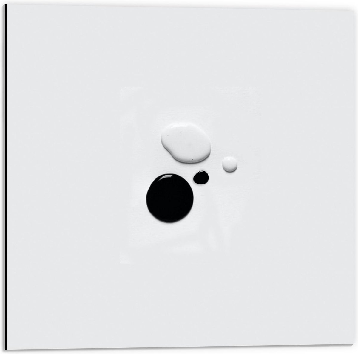 Dibond - Wit met Zwarte Verf - 50x50cm Foto op Aluminium (Wanddecoratie van metaal)