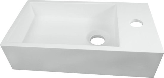 Boom Promoten werknemer Diamond Line - Fontein Toilet - 40x22cm - Rechts - Mat Wit - Solid Surface  | bol.com