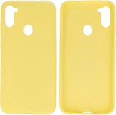 Bestcases Color Telefoonhoesje - Backcover Hoesje - Siliconen Case Back Cover voor Samsung Galaxy A11 - Geel