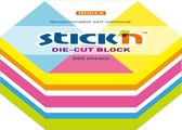 Stick'n Kubus memoblok - hexagon, 6 hoekig - 61x70mm, verschillende kleuren, 250 sticky notes