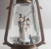 Kerstlantaarn met 3 snowpop - 32 cm (LED, Batterijen)