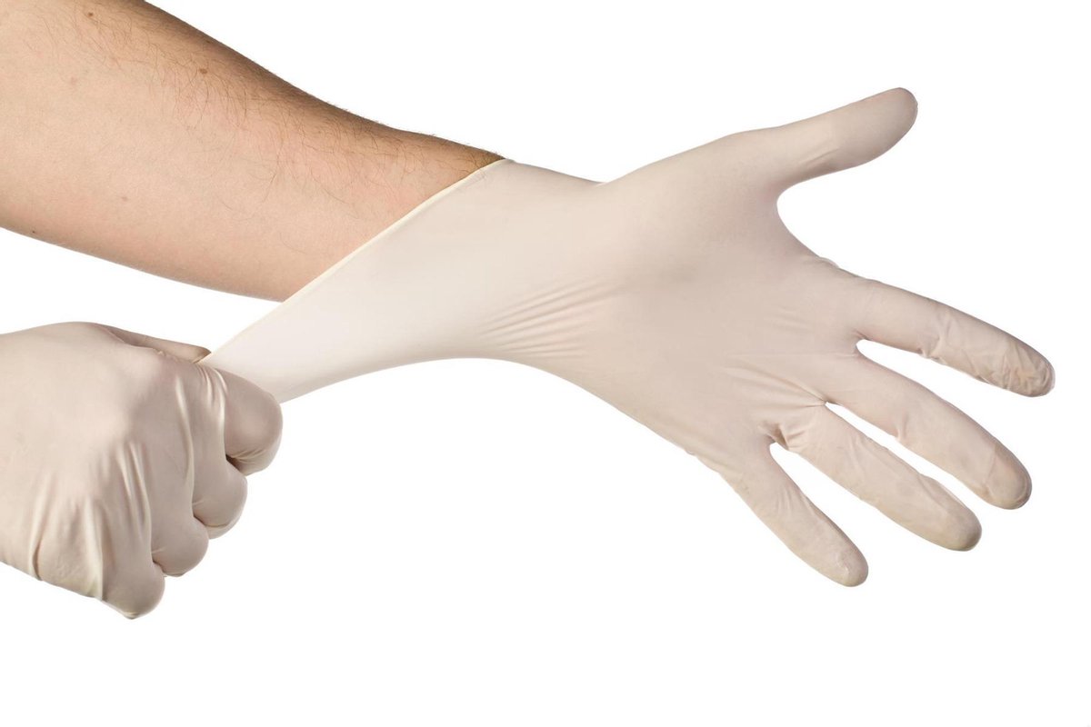 Latex handschoenen wegwerp, Latex wegwerphandschoenen - maat L | Poedervrij | 100 stuks - Merkloos