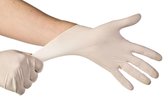 Latex handschoenen wegwerp, Latex wegwerphandschoenen - maat L | Poedervrij | 100 stuks