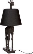 Dierenlamp - staande lamp giraf - met kap - 71 cm hoog - zwart