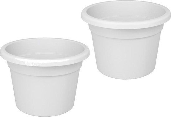 LIVADIA - Bloempot - Off-white - 27 cm - Vezelklei | Leen Bakker