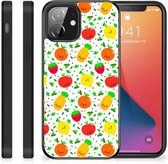 TPU Bumper iPhone 12 Mini GSM Hoesje met Zwarte rand Fruits