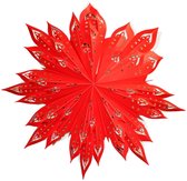 Kerstster nr. 48 - Red Snowflake - Sneeuwvlok - Papieren Kerststerren - Kerstdecoratie - Ø 60 cm - zonder verlichtingsset - Kerst