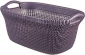 Knit - Wasmand - 40L - Paars - 60x39xh27cm - Kunststof - (set van 4).