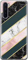 OnePlus Nord hoesje siliconen - Marmer strepen | OnePlus Nord case | multi | TPU backcover transparant