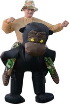 Opblaasbaar riding on a monkey kostuum | Carnaval | Met ingebouwde ventilator