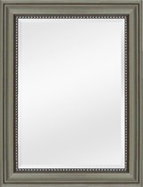 Spiegel Nino Taupe met zilveren kraal Buitenmaat 91x116cm