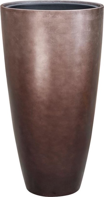 Grand vase taupe gris marron argent métallisé - motif vase coquillage - grand pot de fleur / jardinière
