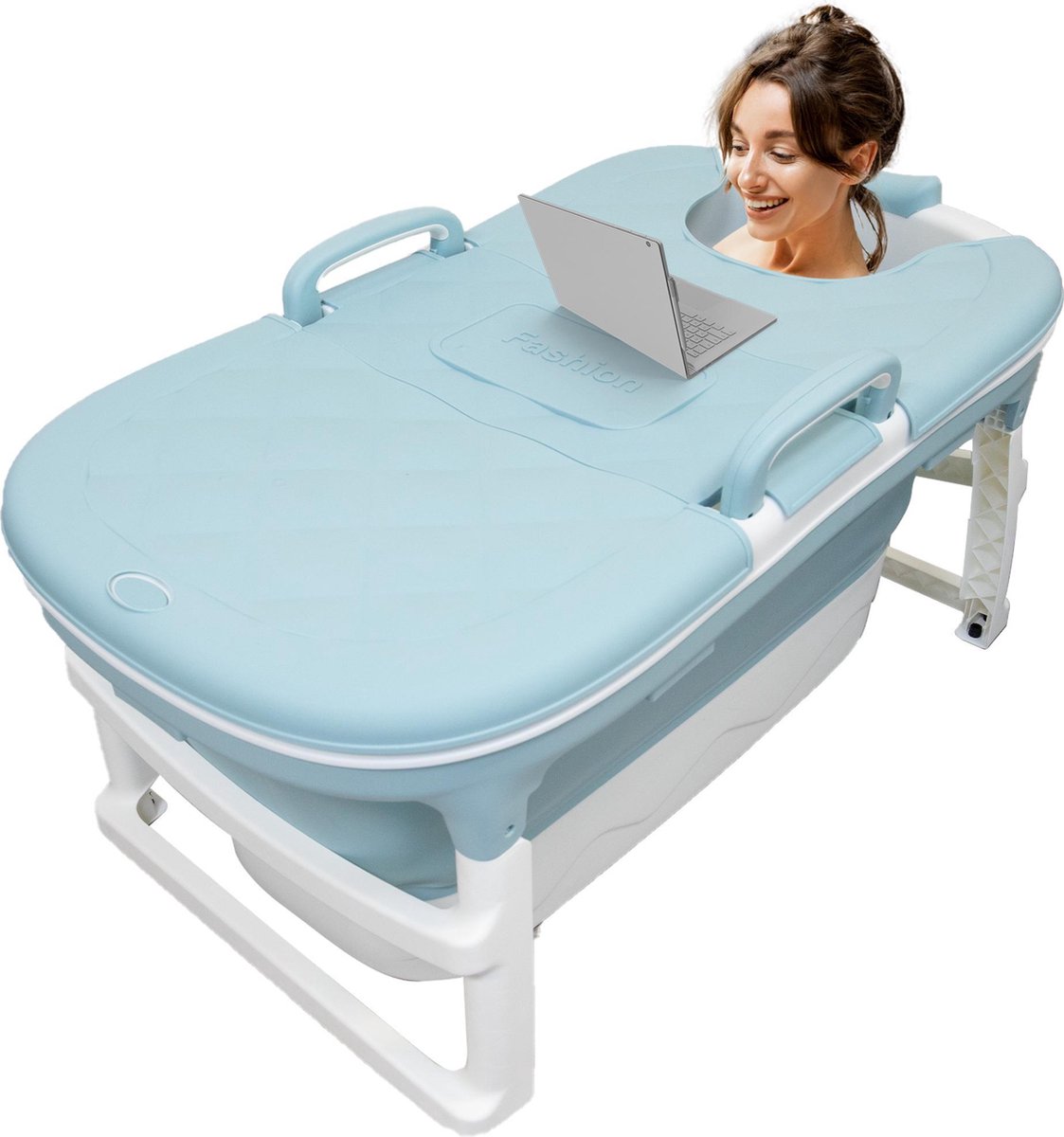 EKEO Zitbad Voor Volwassenen Bath Bucket 370L Wit, blauw