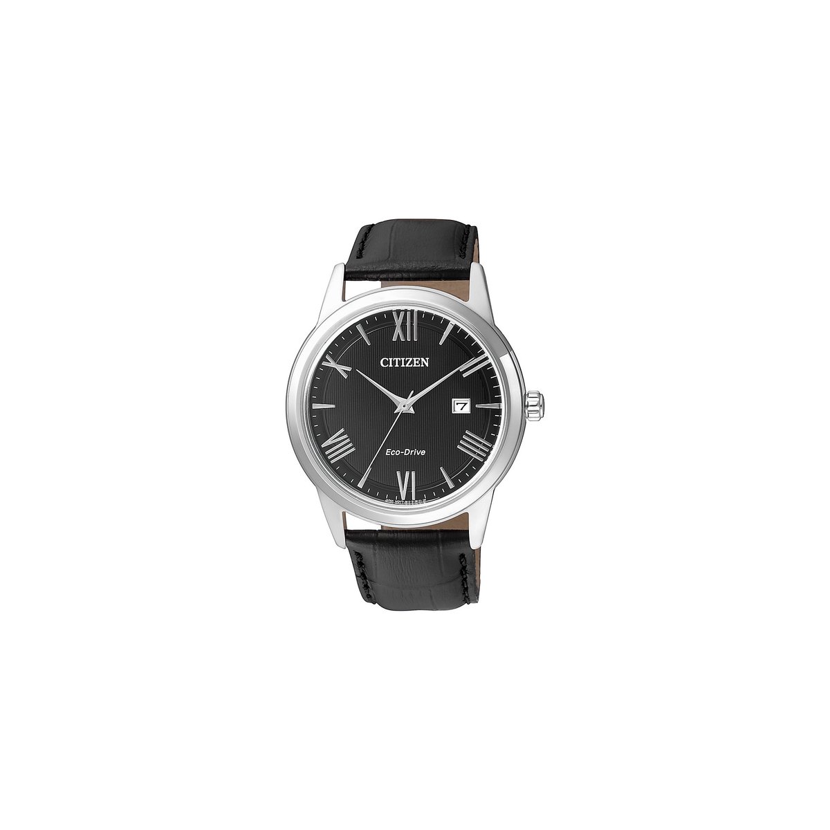 Citizen AW1231-07E - Horloge - Leer - Zilverkleurig - Ø 40 mm