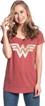 DC Comics Wonder Woman Dames Tshirt -M- Golden Symbol Rood