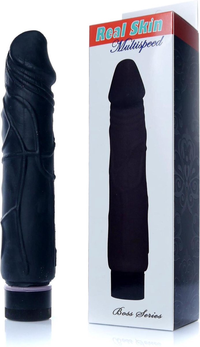 Goedkoopste Vibrator - Dildo - Real Skin - Black