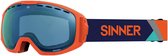 SINNER Mohawk Skibril - Oranje - Blauwe Spiegellens + Extra Roze Lens