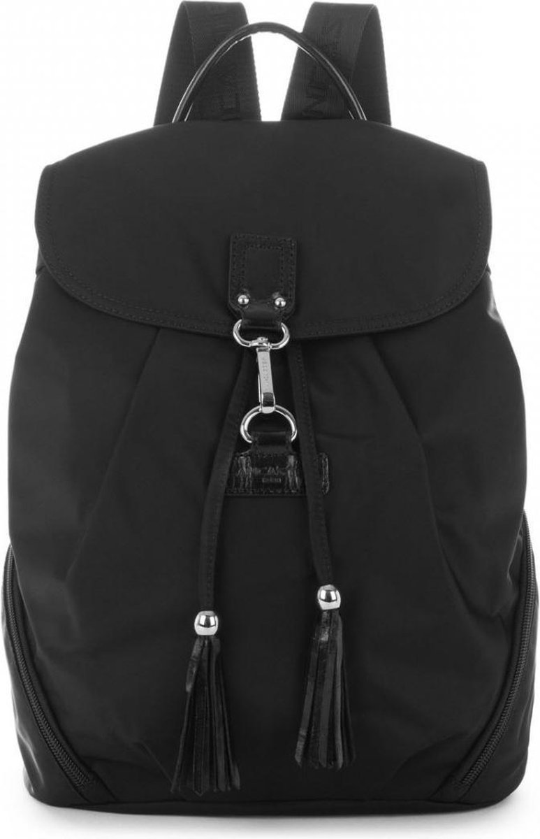 Backpack Lancaster Paris - Zwart - met drawstrings en klep