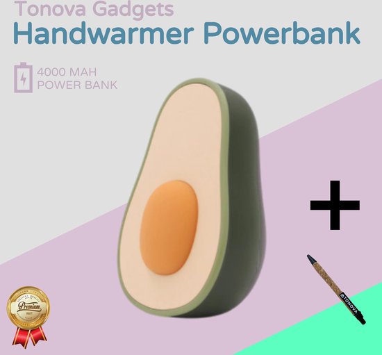 Avocado Handwarmer Powerbank + Tonova Pen - 4000 Mah - 55°C - Elektronische  Hand... | bol.com