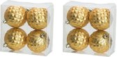 8x Luxe gouden kunststof kerstballen 8 cm - Onbreekbare plastic kerstballen - Kerstboomversiering goud