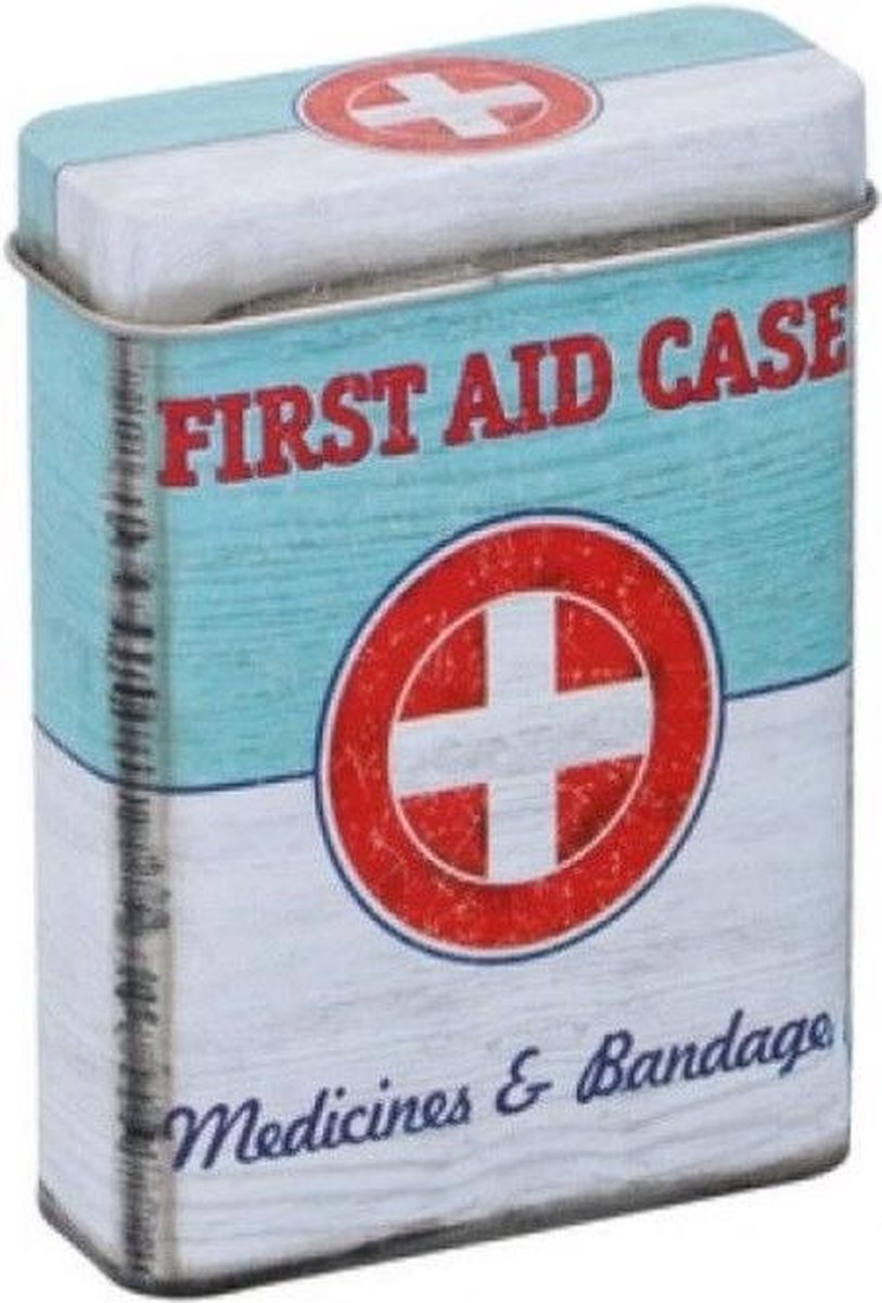 Boîte métal First Aid Case Trousse premiers secours vintage Médicaments 