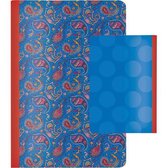 Cedon Schrift A5 Paisley/stippen Karton/papier Blauw/rood