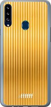 Samsung Galaxy A20s Hoesje Transparant TPU Case - Bold Gold #ffffff