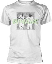 Wham! Heren Tshirt -M- Checkered Wit