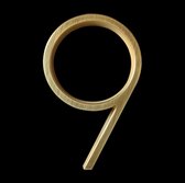 Amato Gold n ° 9 - 125mm - Numéro de maison moderne doré - Numéro de maison Goud
