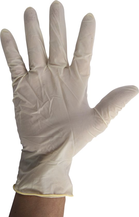 Gants en latex-gants jetables grands-gants jetables Latex - Wit - 100PCS- gants jetables non poudrés - GRAND